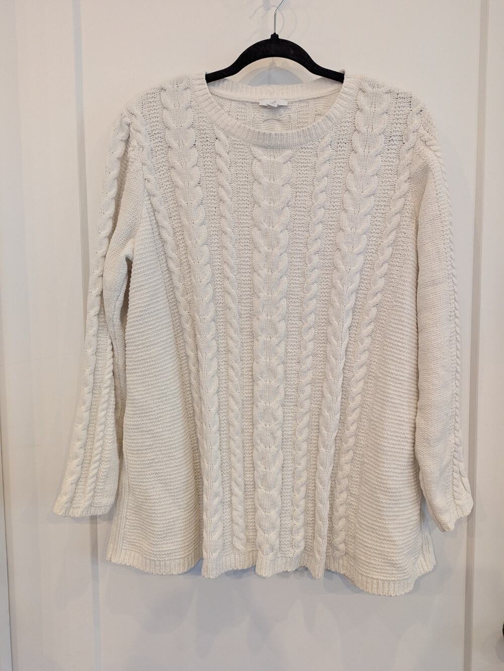 J.Jill 1X Plus Ivory Pullover Chenille Sweater Classic Casual Cozy Normcore EUC